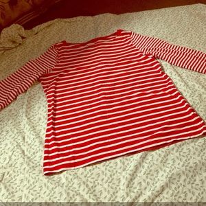 Red and White Striped Top